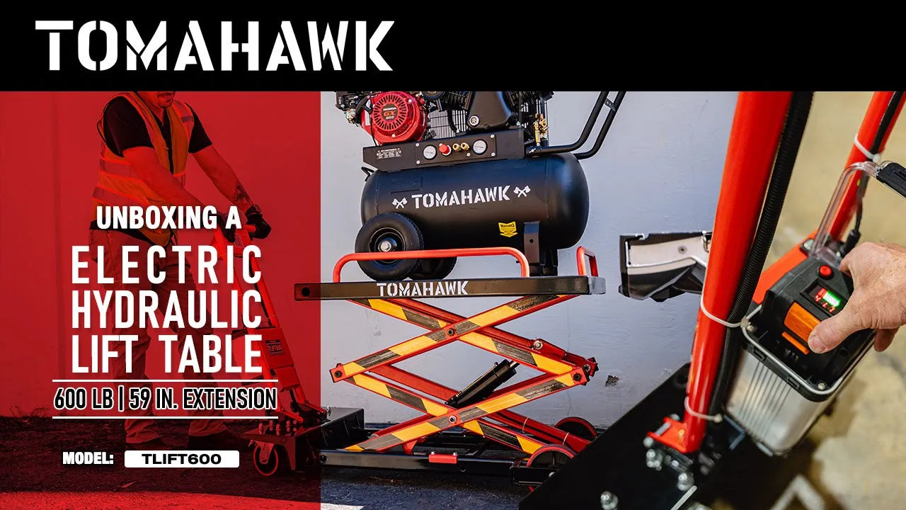 PRE ORDER: Electric Hydraulic Lift Table – 600 lb, 59 in. Extension Portable Powered Scissor Lift Cart for Warehouses, Shops & Material Handling