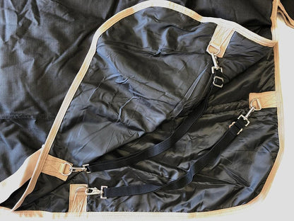 AJ Tack 1200D Waterproof Turnout Horse Blanket 400g - Black