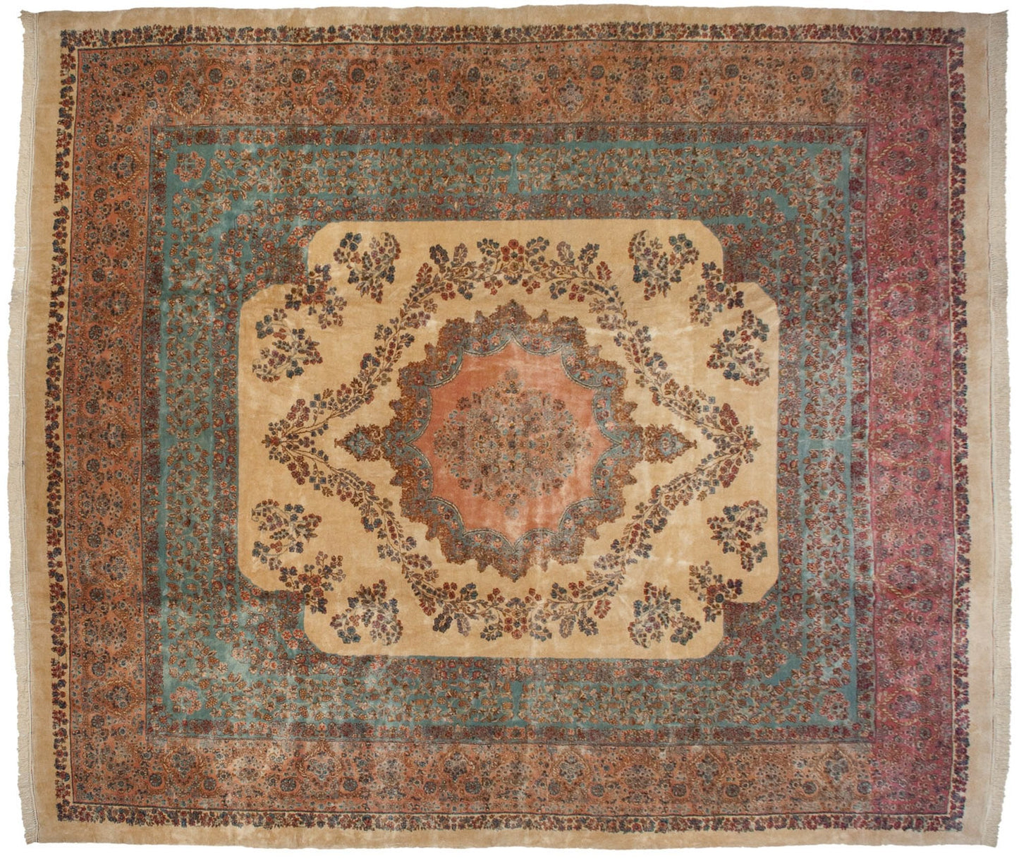 13.5x16 Vintage Fine Kerman Carpet