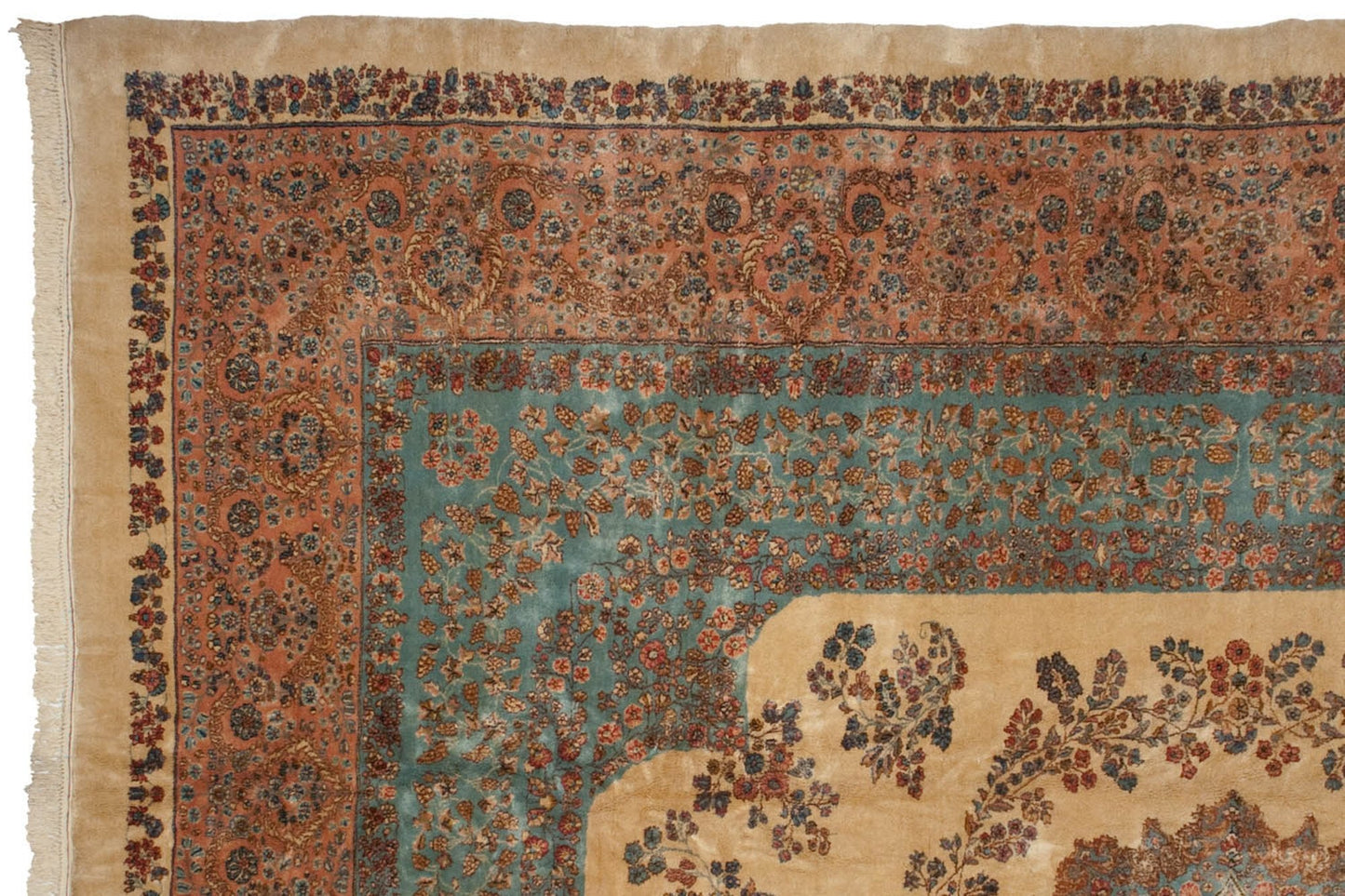 13.5x16 Vintage Fine Kerman Carpet