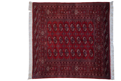 5x5.5 Vintage Fine Pakistani Bokhara Design Square Rug