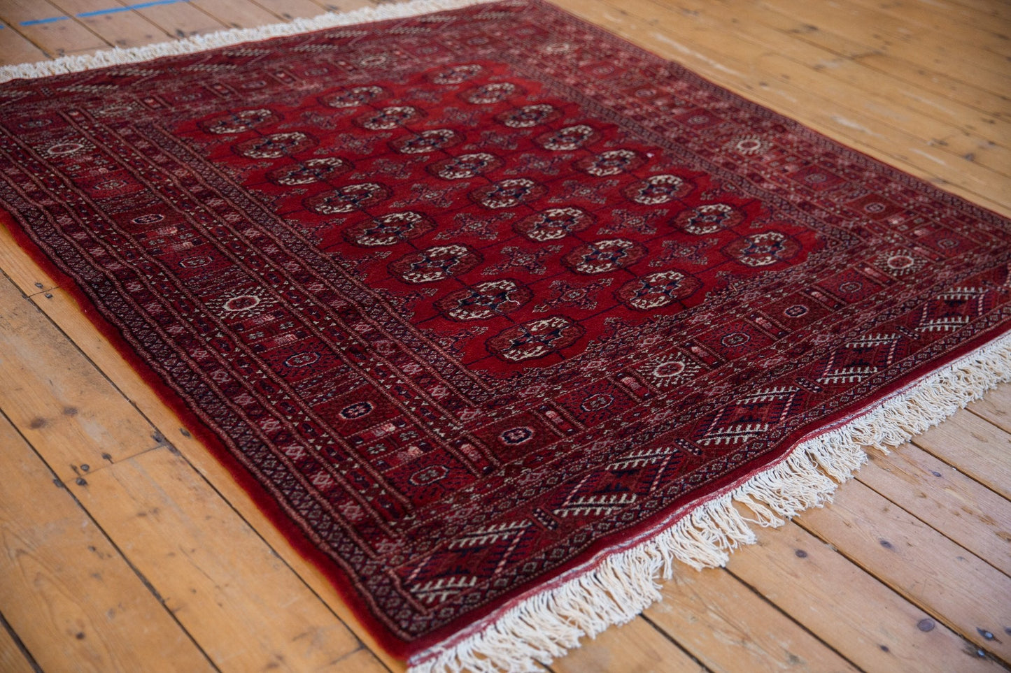 5x5.5 Vintage Fine Pakistani Bokhara Design Square Rug