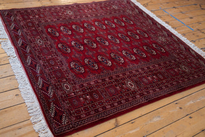 5x5.5 Vintage Fine Pakistani Bokhara Design Square Rug
