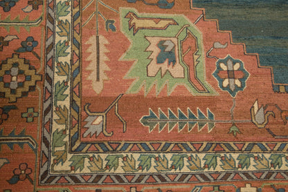 10x13.5 Vintage Serapi Indian Soumac Design Carpet