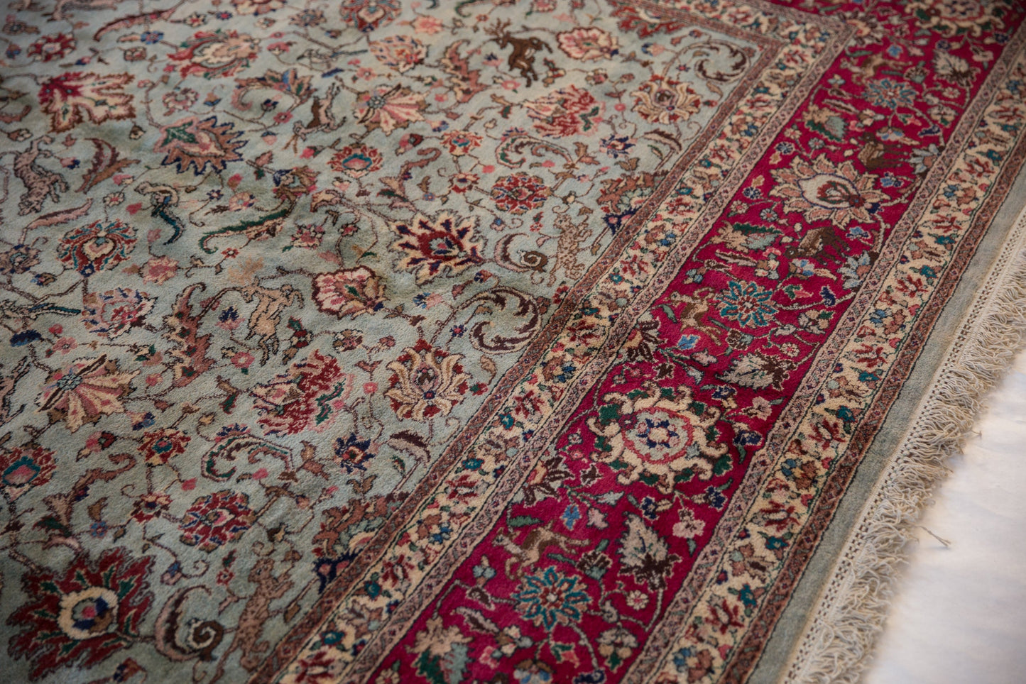 11.5x12 Vintage Tabriz Square Carpet