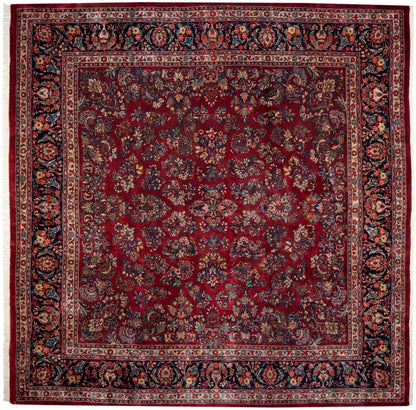 12x12 Vintage Fine Sarouk Square Carpet