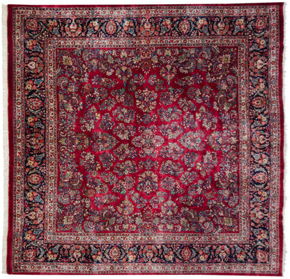 12x12 Vintage Fine Sarouk Square Carpet