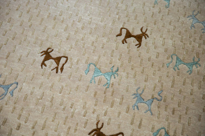 6x9 New Indian Folk Art Design Carpet