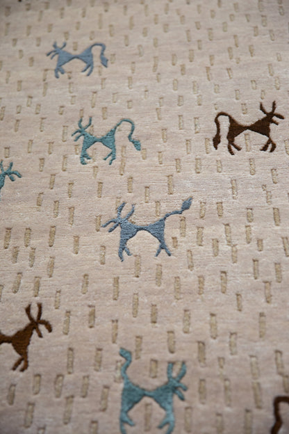 6x9 New Indian Folk Art Design Carpet