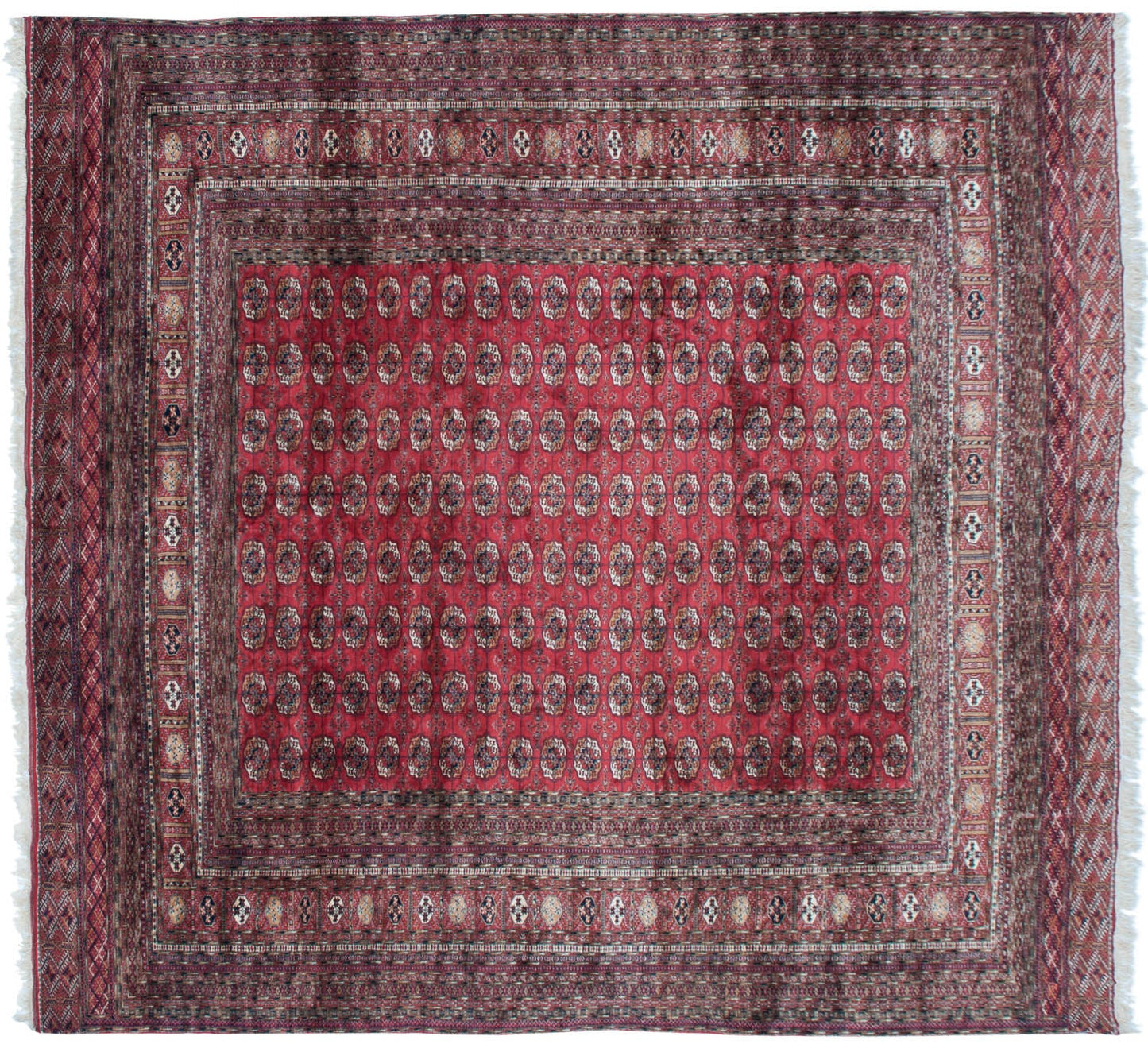 14x15.5 Vintage Fine Bokhara Square Carpet