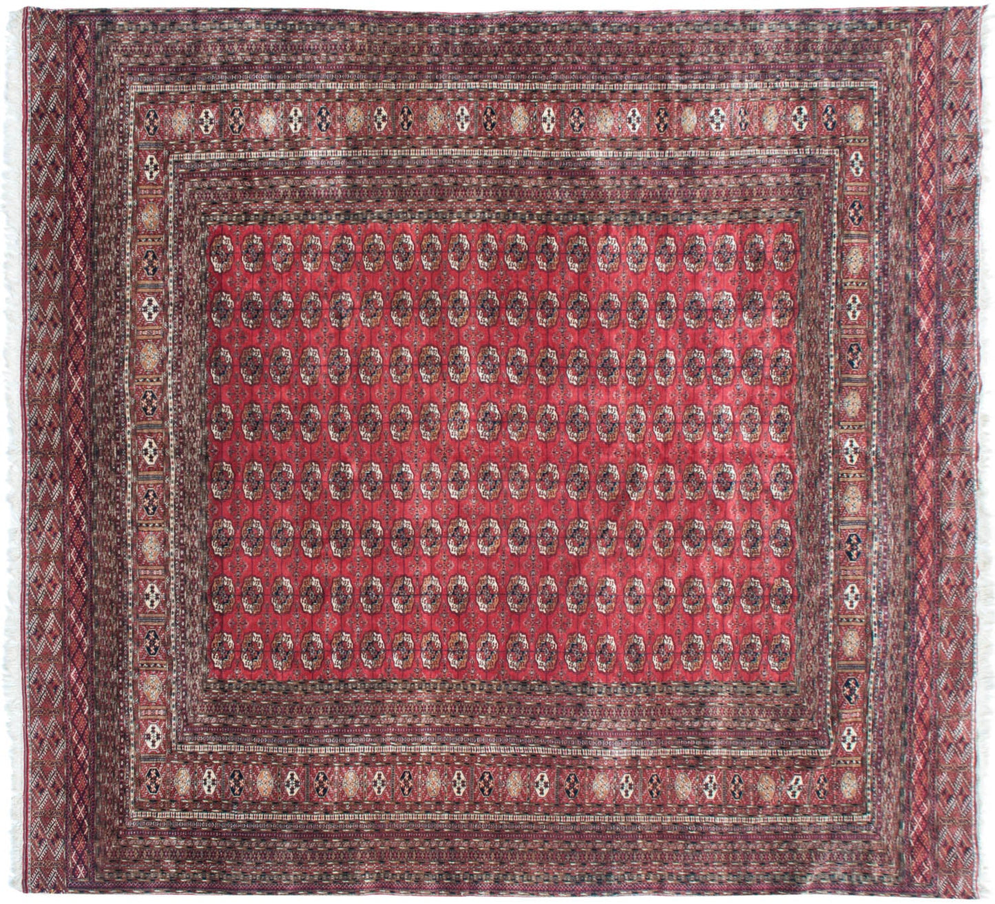 14x15.5 Vintage Fine Bokhara Square Carpet