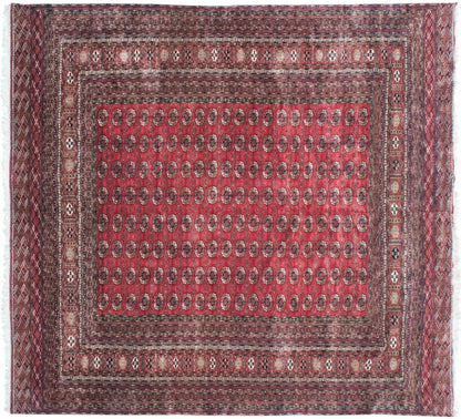 14x15.5 Vintage Fine Bokhara Square Carpet