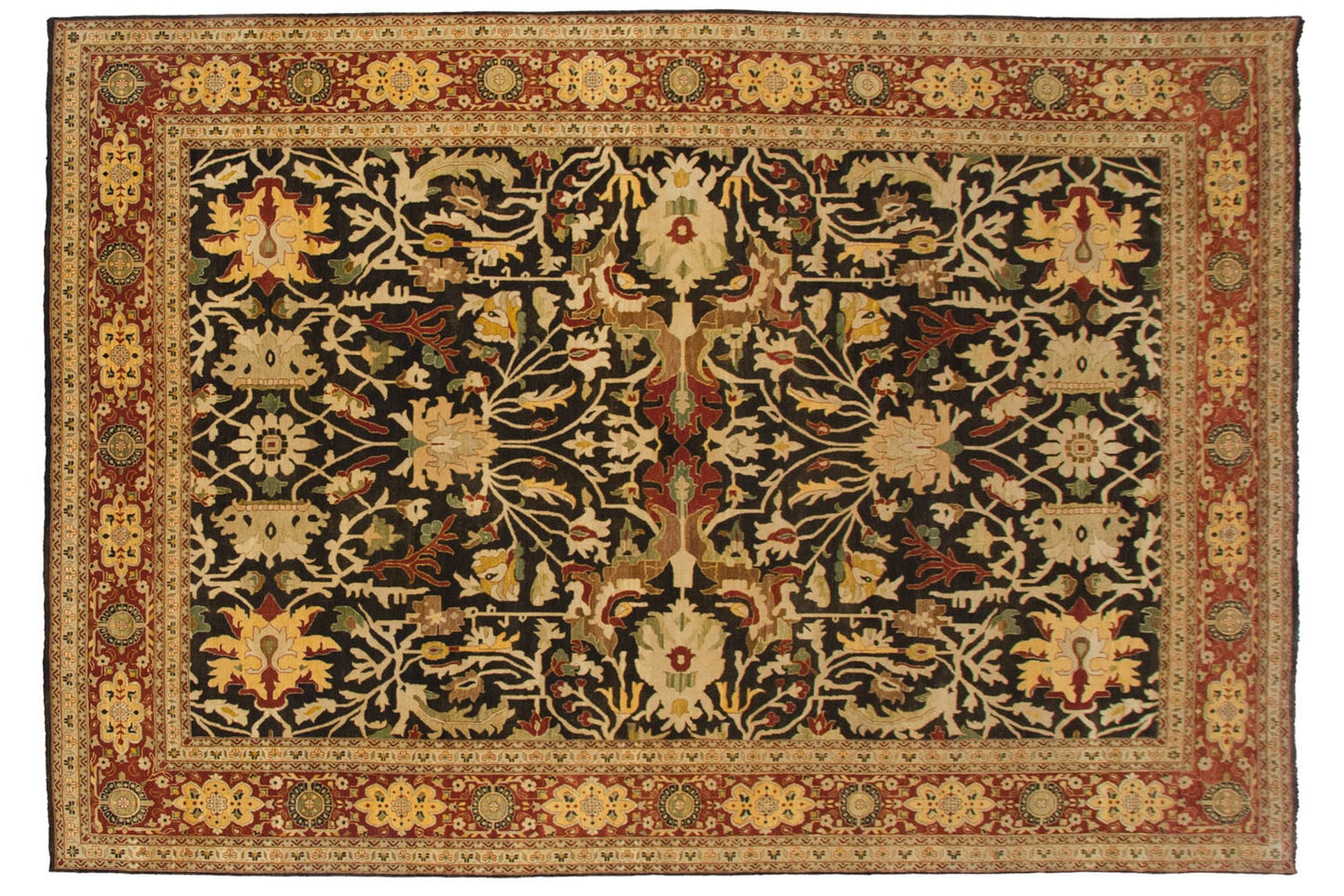 9.5x14.5 Fine Indian Serapi Design Carpet