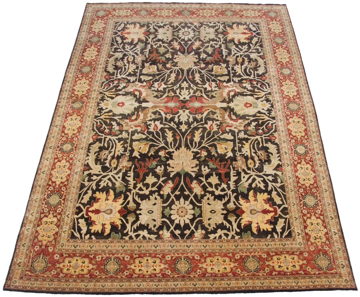 9.5x14.5 Fine Indian Serapi Design Carpet