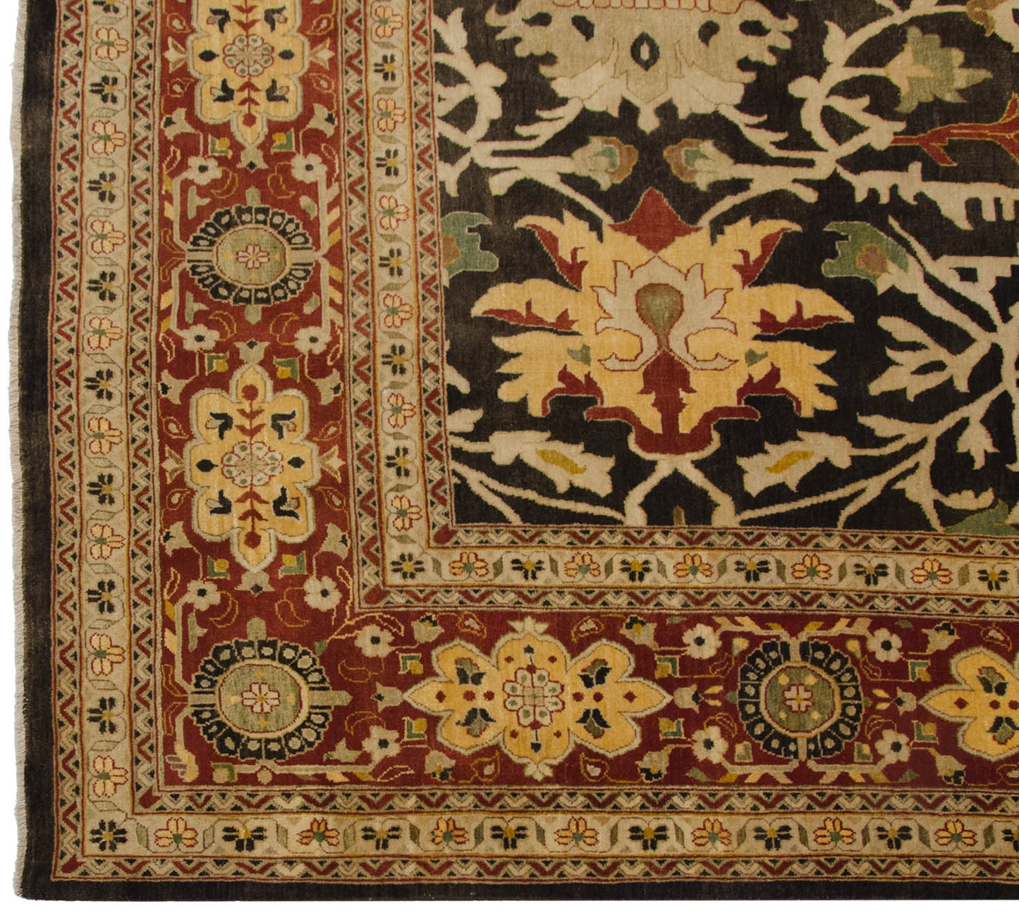 9.5x14.5 Fine Indian Serapi Design Carpet
