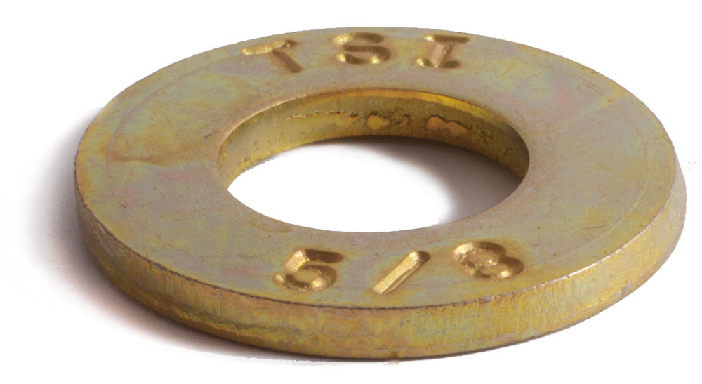 7/16 Grade 8 SAE Flat Washer Yellow Zinc Plated