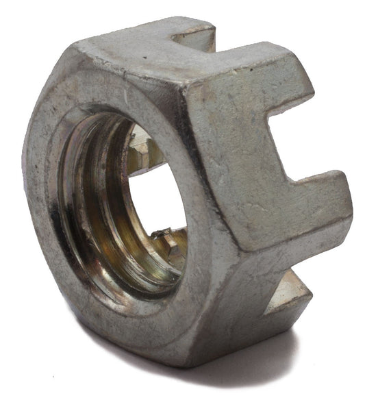 7/16-20 Slotted Hex Nut Zinc Plated