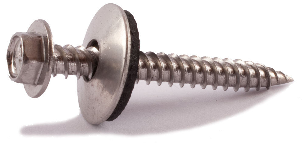 9 x 2 Simpson Metal-Panel Screw - Hex Drive w/ EPDM Washer 316 SS - Carton (1000)