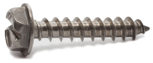 6 x 1 Slotted Hex Washer Head Sheet Metal Screw 18-8 SS