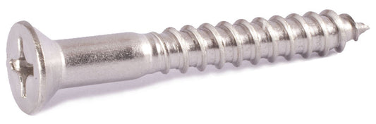 6 x 1/2 Phillips Flat Wood Screw 18-8 SS