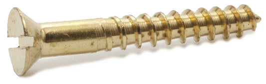 7 x 3/4 Slotted Flat Wood Screw Brass