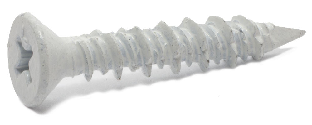 3/16 x 1 1/4 Phillips Flat TITEN® Concrete Screw White - Box (100)