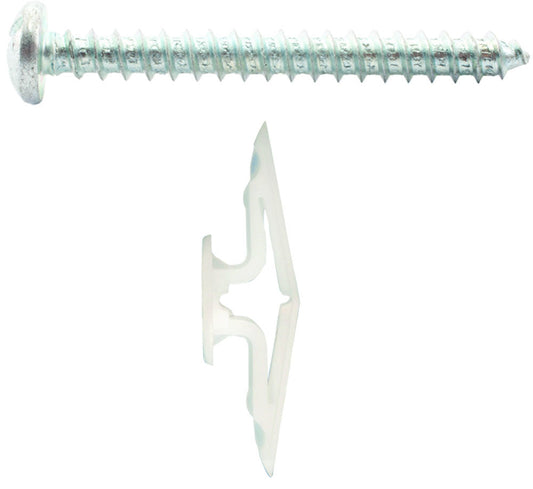(TA™) 1/8-1/4 Toggler Hollow Wall Anchors with #8 x 1 1/4 Combo Pan Self Tapping Screws Zinc (5 pcs)