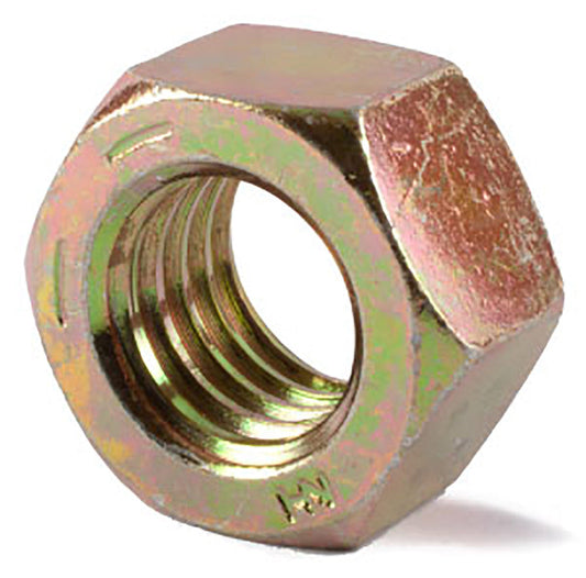 7/16-20 Grade 8 Finished Hex Nut Yellow Zinc Plated