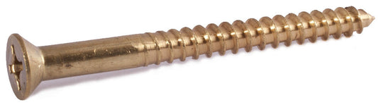 7 x 3/4 Phillips Flat Wood Screw Brass
