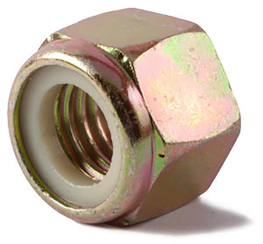 7/16-14 Grade 8 Nylon Insert Locknut Yellow Zinc Plated