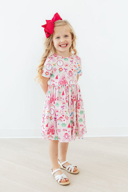 Princess & the Froggie S/S Pocket Twirl Dress