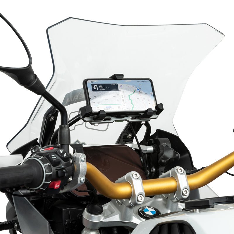 LOBOO PH06 Motorcycle Phone Holder – Adjustable Anti-Vibration Mount with Wireless & Wired Fast Charging, 360° Rotation