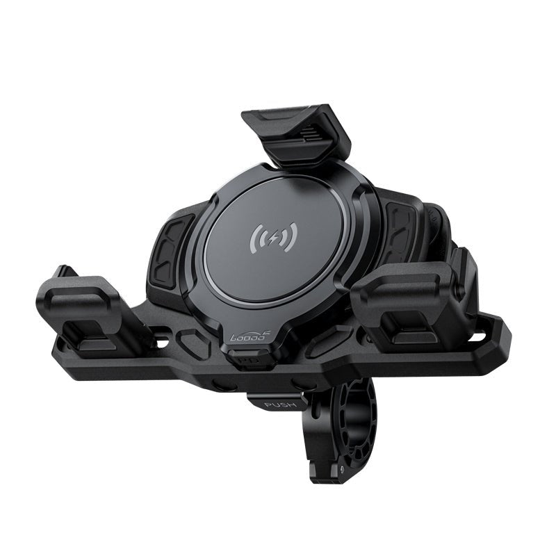 LOBOO PH02S Motorcycle Phone Holder – Adjustable, Anti-Vibration, Wireless Charging
