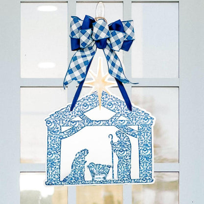 Nativity in Chinoiserie- Door Hanger (Ships Nov 3)