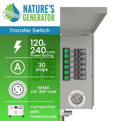 Refurbished - Nature's Generator 120/240V 30A 12-Circuit Non-Automatic Transfer Switch