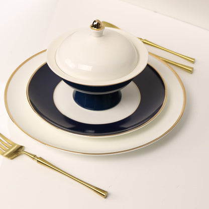 Navy Versaille Soup Bowl-Set of 4