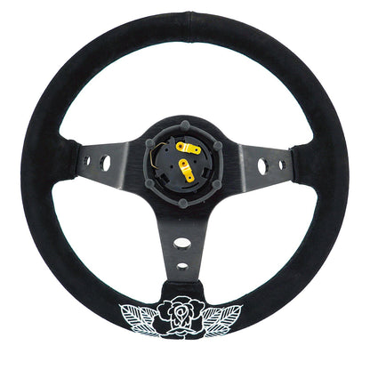 BW Rose Deep Dish Steering Wheel + Short Hub Adapter Kit For Honda Acura