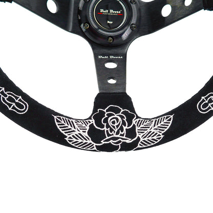 BW Rose Deep Dish Steering Wheel + Short Hub Adapter Kit For Honda Acura