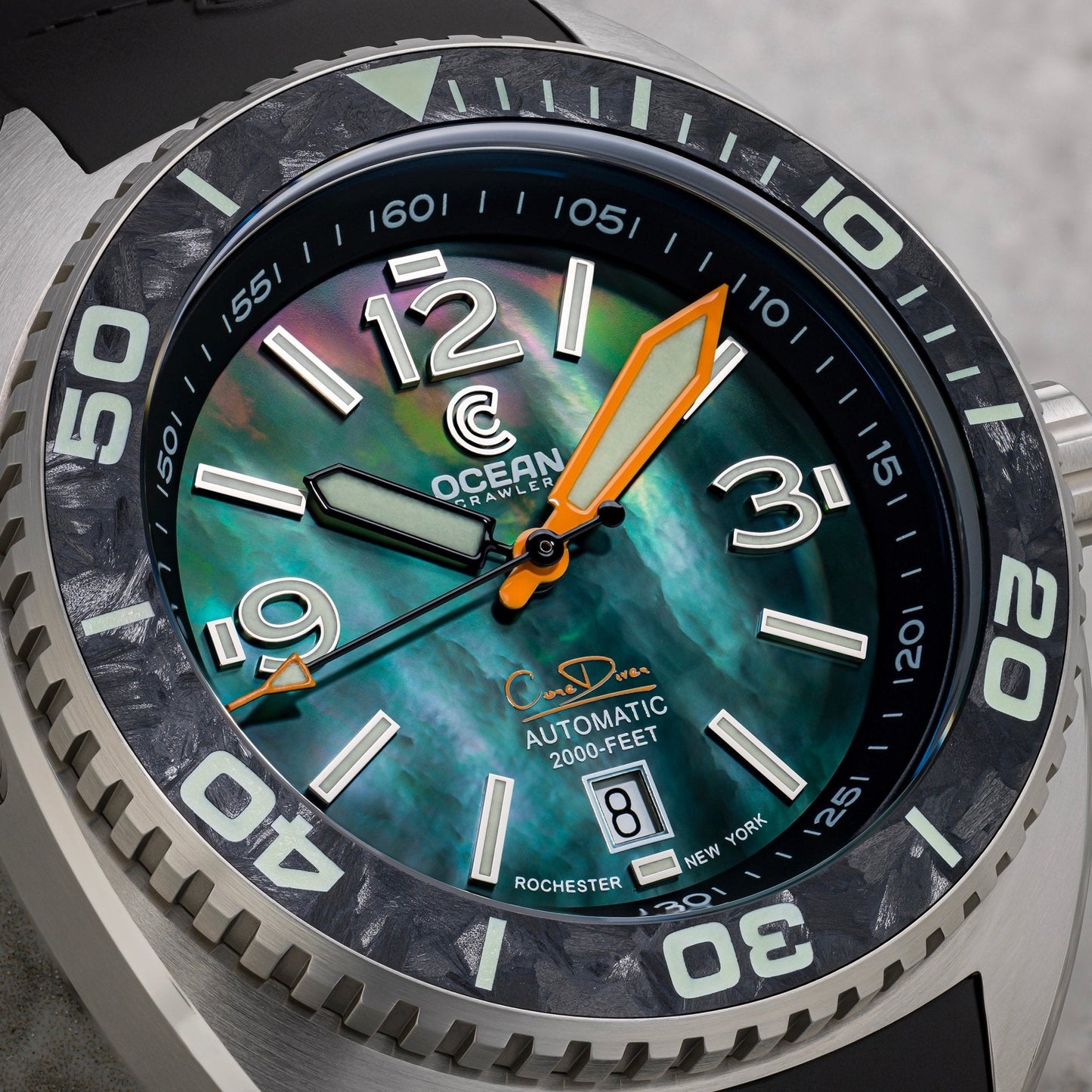 Core Diver - Black Mother of Pearl - Carbon Fiber Bezel - Final Batch!