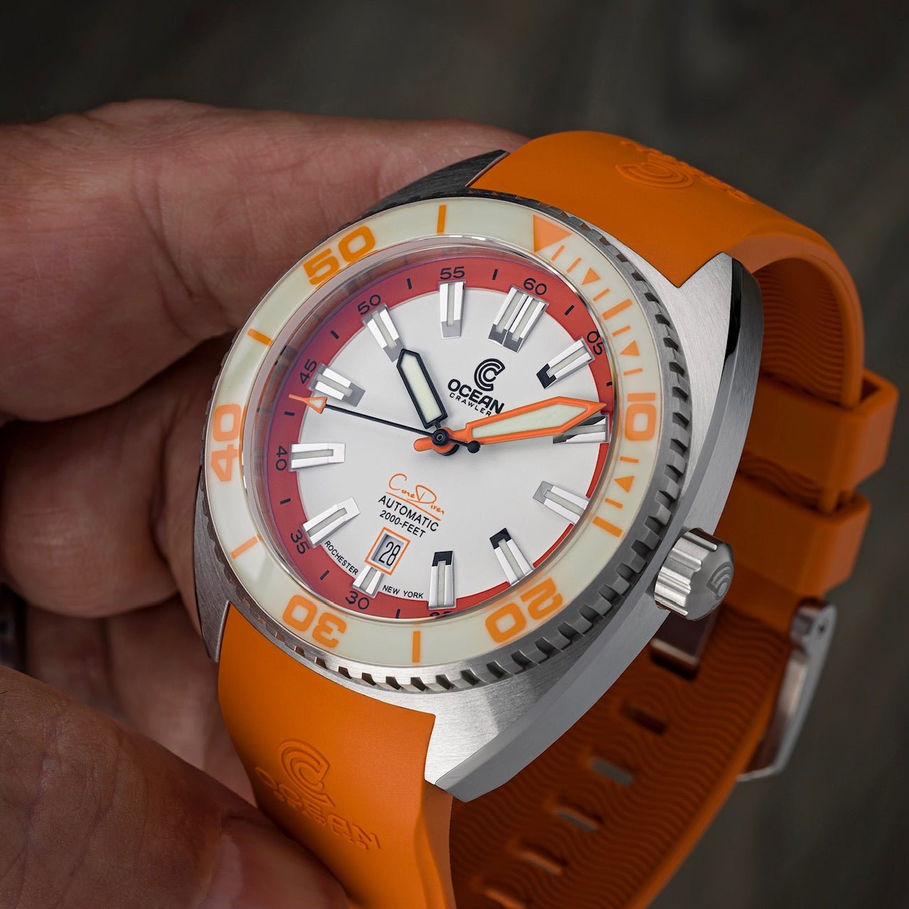 Core Diver - Spring Time - Full Lume Orange - 2 Straps Included!