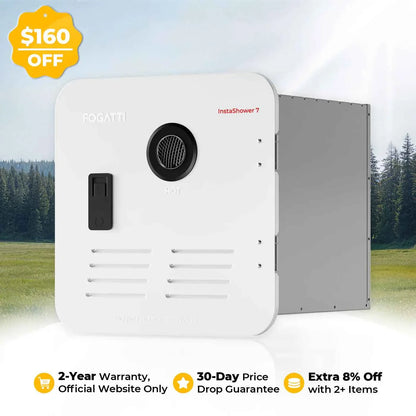 Fogatti InstaShower 7, 48,000 BTU RV Tankless Water Heater with Door