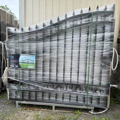 16x8 ft Steel Dual Swing Driveway Gate