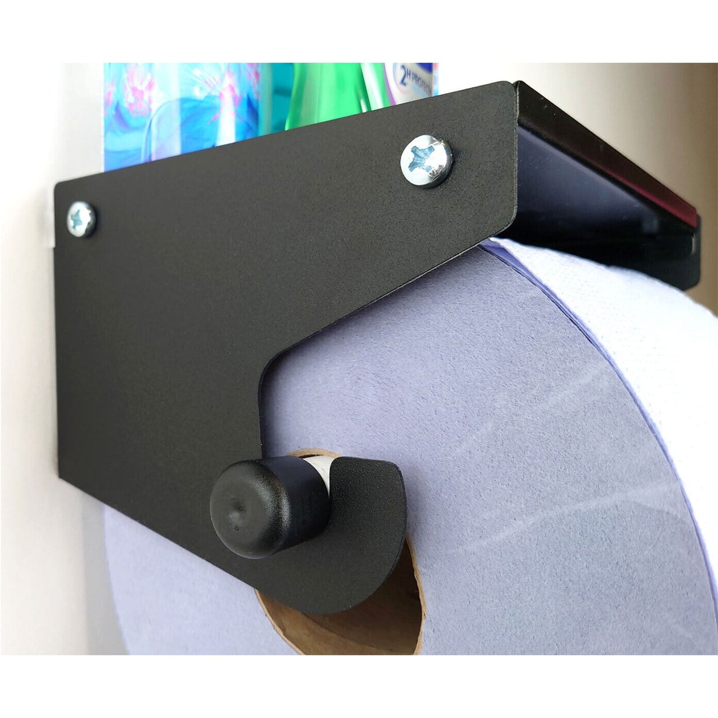 Van Mountable Blue Roll Paper Towel Holder Dispenser Stop Brake Office Cleaning
