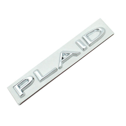 PLAID Letter Badge Emblem | Premium Alloy | 3M Adhesive | 4 Finishes Available