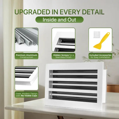 Aluminum Black Linear Slot Diffuser 12x6 (Duct Opening) - Modern Air Vent Cover