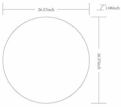 Round Mirror with Black Aluminum Frame