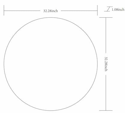 Round Mirror with Black Aluminum Frame