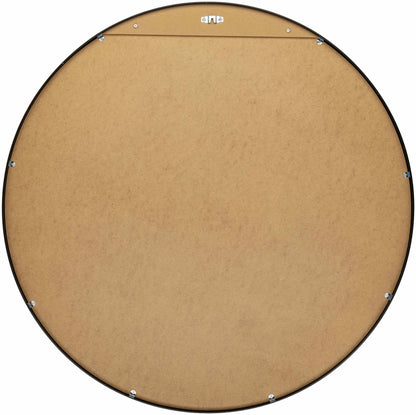 Round Mirror with Black Aluminum Frame