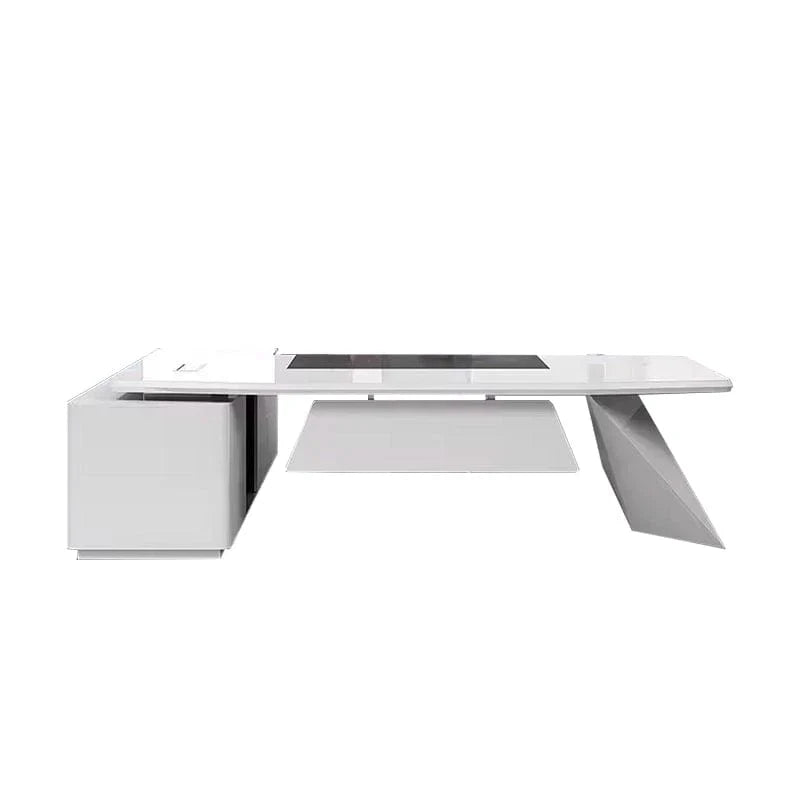 Turing · White L-Shaped Executive Desk
