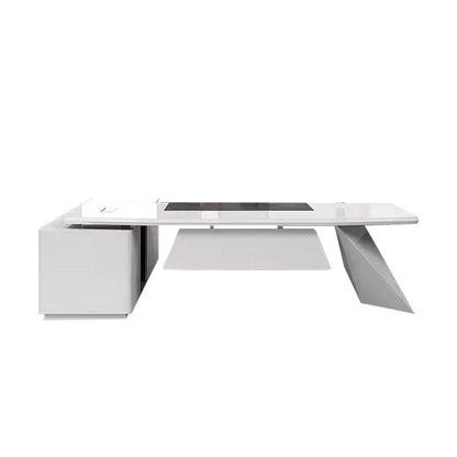 Turing · White L-Shaped Executive Desk